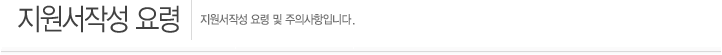 지원서 작성 요령
